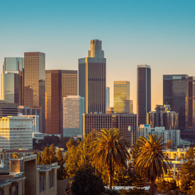 The Skyline Of Los Angeles During Sunset